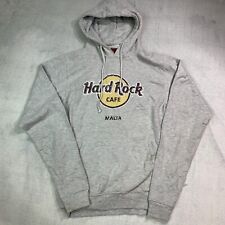 Hard Rock Cafe Malta Men’s M Hoodie Sweatshirt Grey Pullover Jumper Graphic