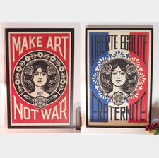 Shepard Fairey - "Make Art" & "Freedom" - 2 Prints - SIGNED - 2025