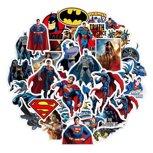50pcs batman superman stickers - 50pcs,