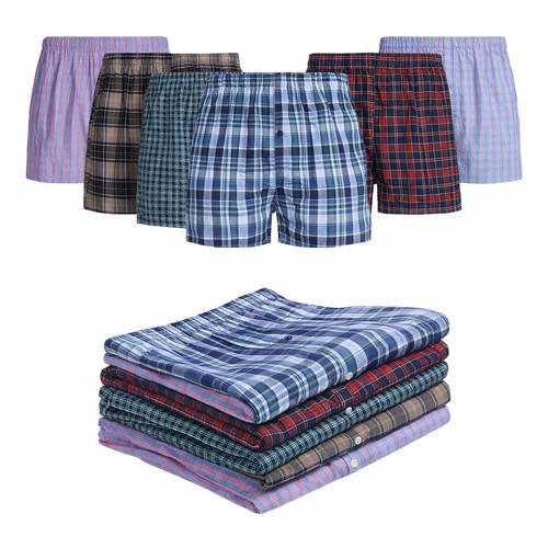 Pack mens woven boxer - 6-12,