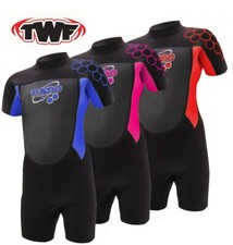 TWF CHILDS SHORTY WET SUIT BOYS GIRLS CHILDRENS KIDS SHORTIE WETSUIT,  2-15 YRS