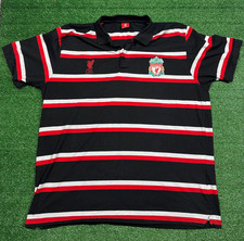 Liverpool FC Official Club Black Polo T-Shirt | Mens Adult Large Football Top