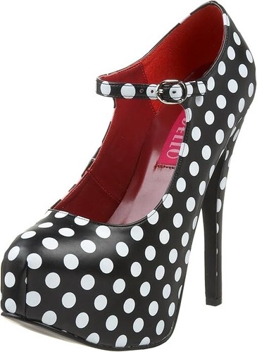 Black white polkadot bordello - black,