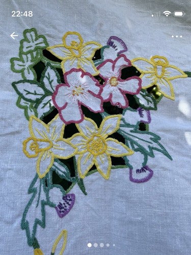 Vintage tablecloth pretty - tablecloth,