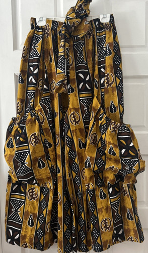 African wax print - african, gold