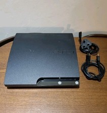 Sony PlayStation 3 PS3 Slim 250GB Console Black - With Leads - Tested & Working