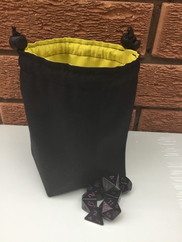 Dice bag black yellow - -,