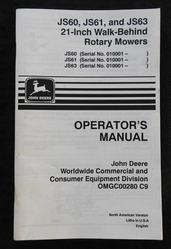 Original john deere js60 js61 - deere,