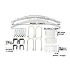 4 Leaf Trailer Leaf Spring Kit with U-Bolt & Single Trailer Axle Hanger Kit
