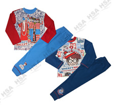Boys Wheres Wally Character Long Sleeve Pyjamas PJ Set Nightwear 4-5 Year Gift