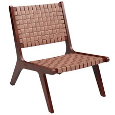 Woven Leather Accent Chair