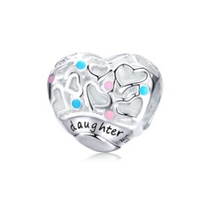 Daughter Charm Bead Love Heart Family Genuine 925 Sterling Silver 💖