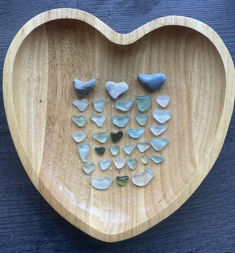 Heart shape sea glass - heart,