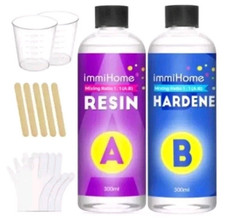 Epoxy Resin Kit 600ml/23oz, Professional Quality Crystal Clear Coating and...