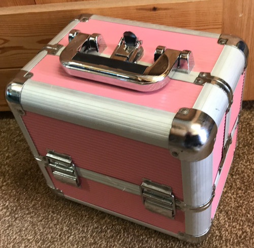 Pink aluminium make up carry - make,
