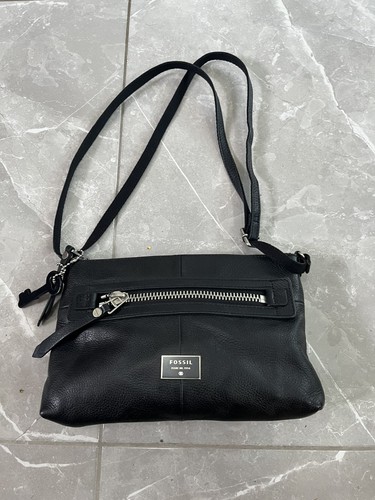 Fossil black 100 leather - black, 100%