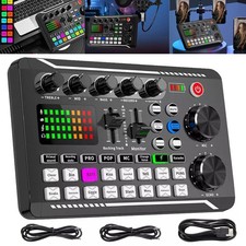 Live Sound Card and Audio Interface WithDJ Mixer and Voice Changer for Streaming