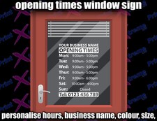 Shop Window Opening Times