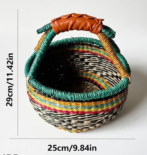 Small handwoven seagrass bolga - handwoven,