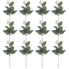 12 Pcs Faux Eucalyptus Leaves