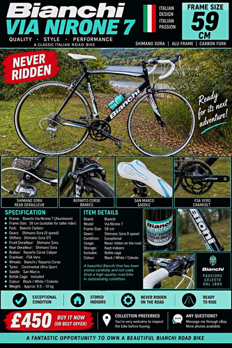 Bianchi via nirone 59cm - 7, road
