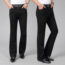 Men Bell Bottom Jeans Flared Denim Pants Vintage 60s 70s Slim Fit Trousers