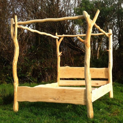 Rustic four poster bed - bed, frame