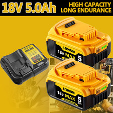 2X 5.0Ah 18V XR Li-ion Replacement Battery For DeWalt DCB184 Battery DCB182 DCB185 DCB201