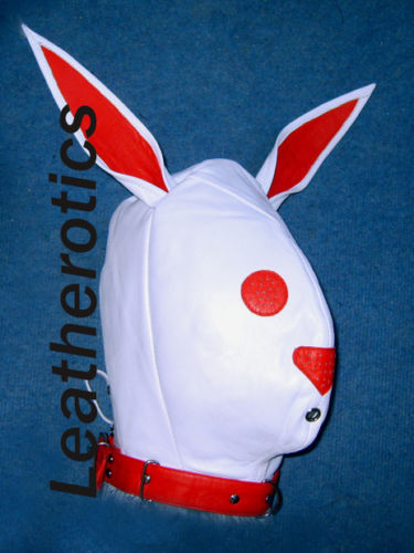 Leather bunny lockable mask - lockable,