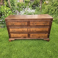 Antique Oak Georgian Lancashire Chest Trunk With Drawers.  Large Blanket Box