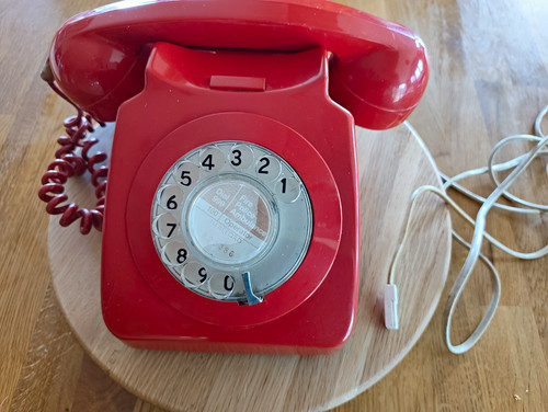 British telecom red rotary - red,