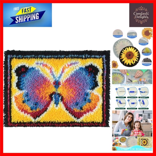 Kids butterfly latch hook rug - latch,