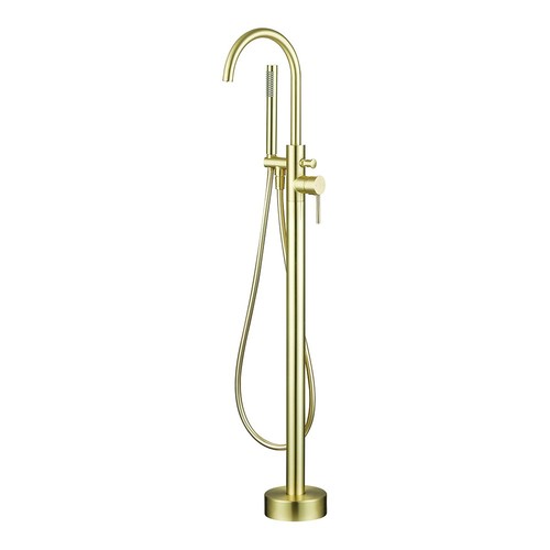Brushed brass modern round - brushed,