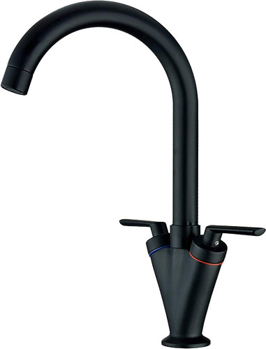 Black kitchen sink tap mono - black,