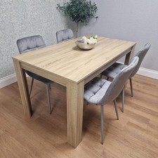 Oak Effect Dining Table Set