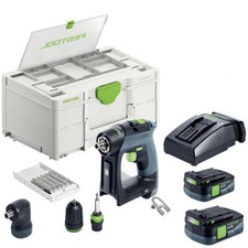 Festool CXS 12 2,5-Set 12V Brushless Drill Driver Kit 2 x 2.5Ah Battery - 576867