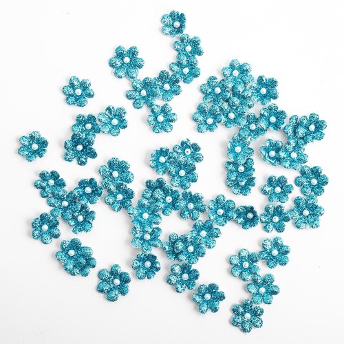Mini glitter paper flowers - mini,