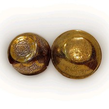 Two Islamic Brass Bowls Beautifully Engraved and one with White Metal Inlay 