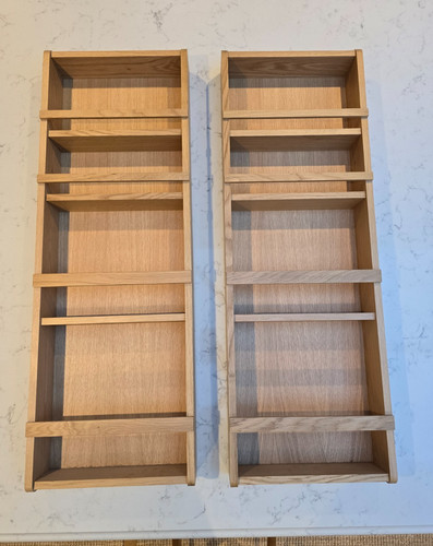 Solid oak wooden spice racks - oak,