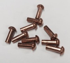 1/8" dia copper rivets 3/8" Long. pack of 50 Round/snap Head