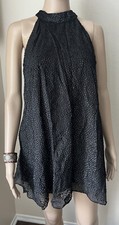 NWT ZARA Collection Velvet Polka Dot Chiffon Blouson MINI Dress Sleeveless sz M