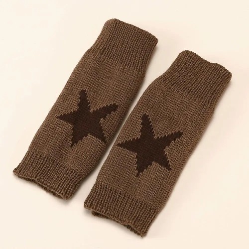 Knitted gloves half finger - knitted,