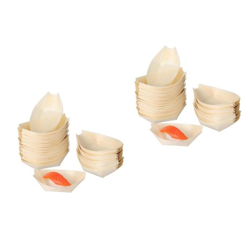 100 pcs mini sushi wood - mini, boat