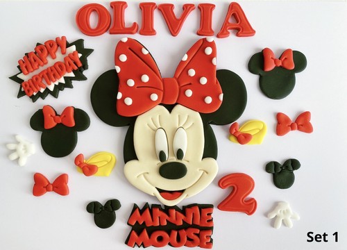 Edible fondant red minnie - edible,