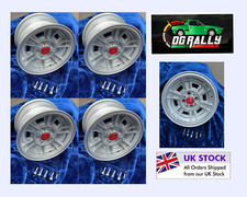Set of 7x13 Silver Cromodora CD66 Replica Alloy Wheels Autobianchi Fiat Abarth