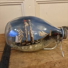 Large VTG Ship In A Bottle Mary Jane Somerset Cider Bottle Norweigen Flag VGC