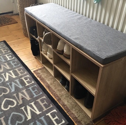 Shoe storage bench - bench, wooden