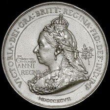 Victoria, 1837-1901. Large White Metal Medal, 1897. Diamond Jubilee. 76mm.