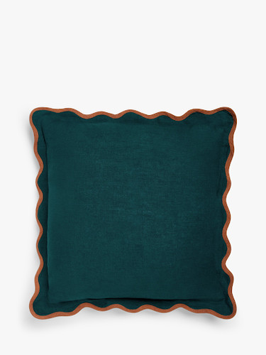 Scalloped edge peacock cushion - scalloped,