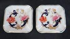 2 x Vintage Masons Mandalay Ironstone Square Ashtrays/Trinket Dishes